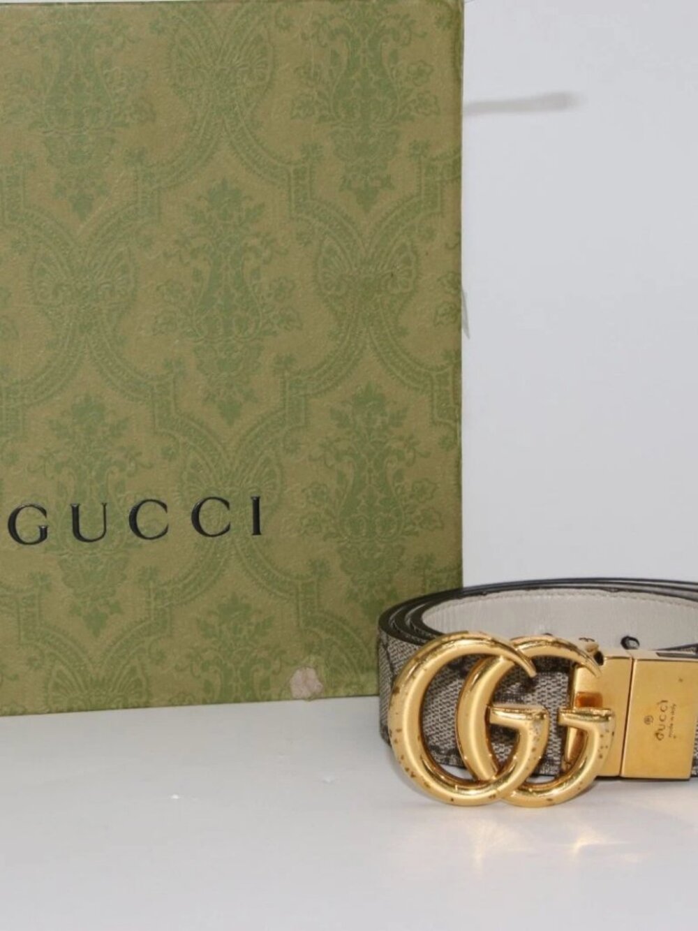 GUCCI GG Marmont 659417 Reversible Thin Belt Size 80/32
